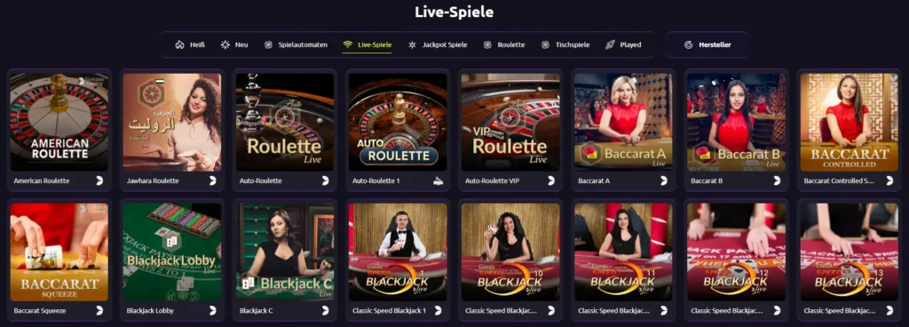 Live CasinoRex Spiele